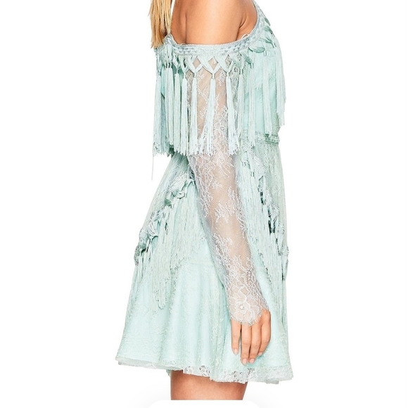 Alice McCall Asymmetrical Lace Dress in Light Blue - Picture 2 of 8